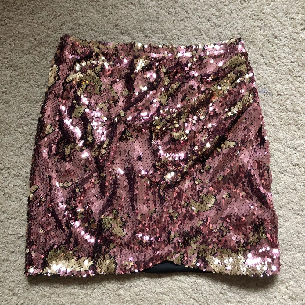 Topshop Reverse Sequin Mini Skirt